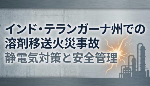 【2026/2/21】インド・テランガーナ州での溶剤移送火災事故に学ぶ｜化学工場の静電気対策と安全管理