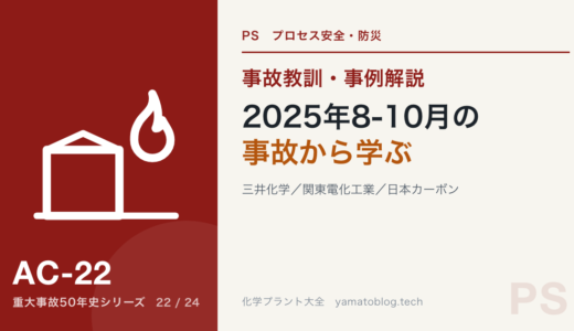 【2025年8-10月】事故から学ぶ：主要3事例とプロセス安全の視点【三井化学／関東電化工業／日本カーボン】