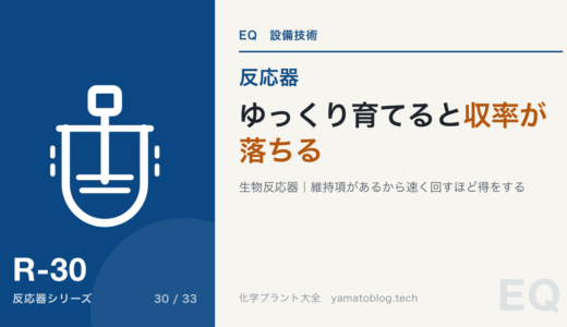 生物反応器|ゆっくり育てると収率そのものが落ちる