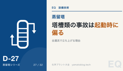 蒸留塔のスタートアップとシャットダウン|事故は起動時に偏る