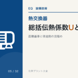 総括伝熱係数Uとは？求め方と計算例【面積基準と律速側の見極め】