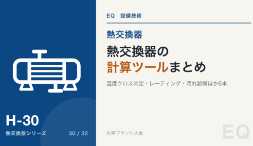 熱交換器の計算ツールまとめ【温度クロス判定・レーティング・汚れ診断ほか6本】