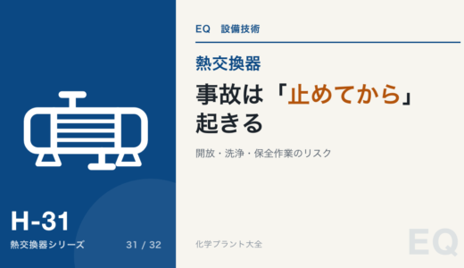 熱交換器の事故は「止めてから」起きる｜開放・洗浄・保全作業のリスク