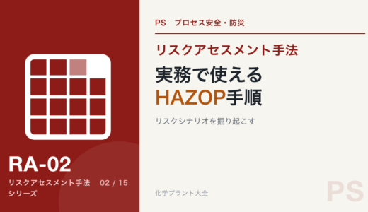 【詳細記事】実務で使える HAZOP 手順：化学プラントのリスクシナリオを掘り起こす