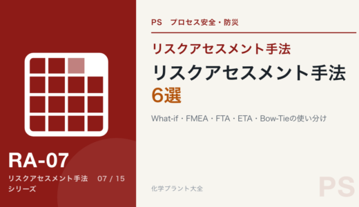 【まとめ記事】HAZOPだけじゃない！現場で役立つリスクアセスメント手法6選（What-if/FMEA/FTA/Bow-Tie他）の使い分け