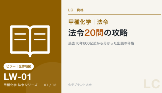 高圧ガス甲種化学「法令」20問の攻略｜過去10年600記述を分析して分かった出題の骨格