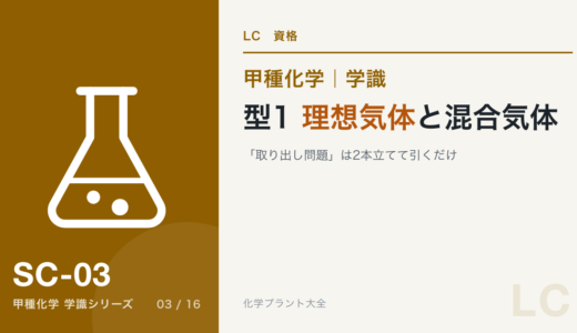 学識・型1｜理想気体と混合気体｜「取り出し問題」は2本立てて引くだけ【甲種化学】