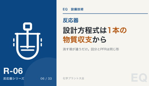 反応器の設計方程式|回分・CSTR・PFRは1本の物質収支から出る