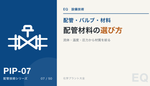 配管材料の選び方｜流体・温度・圧力から材質を絞る実務手順