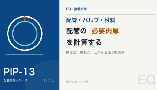 配管の必要肉厚を計算する｜内圧式・腐れ代・製造公差からSchを選ぶ