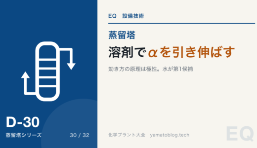 抽出蒸留|溶剤で相対揮発度を変える【極性で選ぶ】