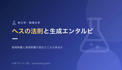 ヘスの法則と生成エンタルピー｜総発熱量と真発熱量の差はどこから来るか