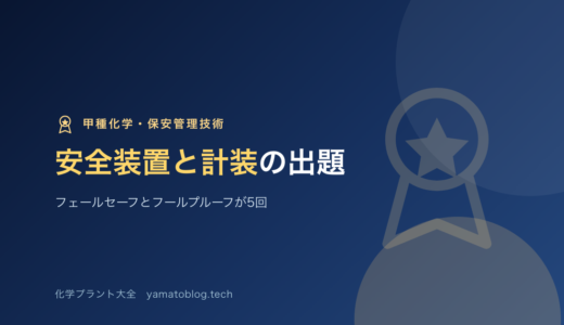 保安管理技術｜安全装置と計装の出題｜フェールセーフとフールプルーフが5回問われた【甲種化学】