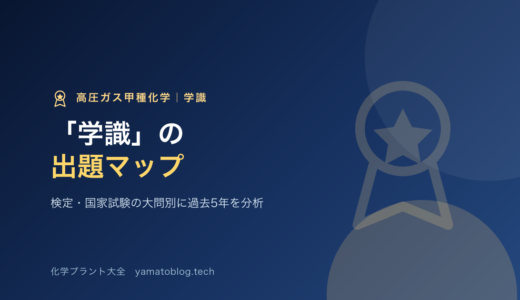 高圧ガス甲種化学「学識」の出題マップ｜検定・国家試験の大問別に過去5年を分析
