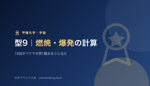 学識・型9｜燃焼・爆発の計算は10回すべてで出た｜三角図・断熱火炎温度・TNT換算【甲種化学】