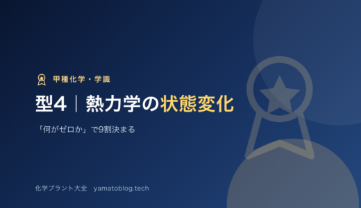 学識・型4｜熱力学の状態変化は「何がゼロか」で9割決まる｜等温・定圧・定容・断熱【甲種化学】