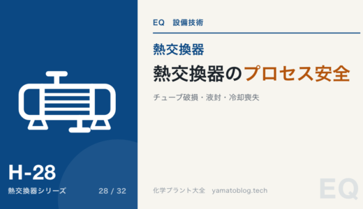 熱交換器のプロセス安全【チューブ破損・液封・冷却喪失】