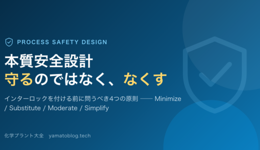 本質安全設計とは？4つの原則と化学プラントでの具体例【安全対策には優先順位がある】