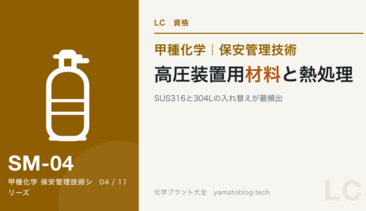保安管理技術｜高圧装置用材料と熱処理｜SUS316と304Lの入れ替えが最頻出【甲種化学】