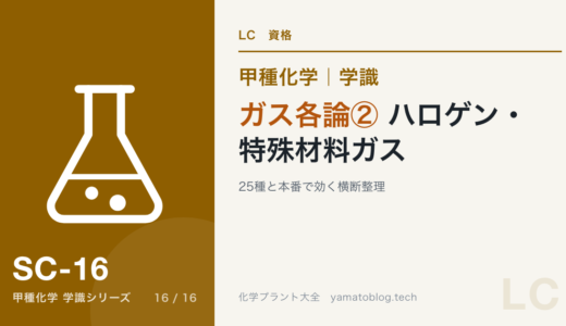 高圧ガス甲種化学のガス各論②｜ハロゲン・特殊材料ガス25種と本番で効く横断整理