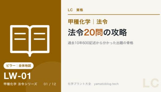 高圧ガス甲種化学「法令」20問の攻略｜過去10年600記述を分析して分かった出題の骨格
