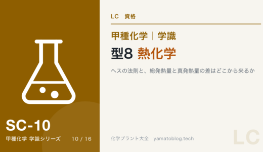 学識・型8｜熱化学｜ヘスの法則と、総発熱量と真発熱量の差はどこから来るか【甲種化学】