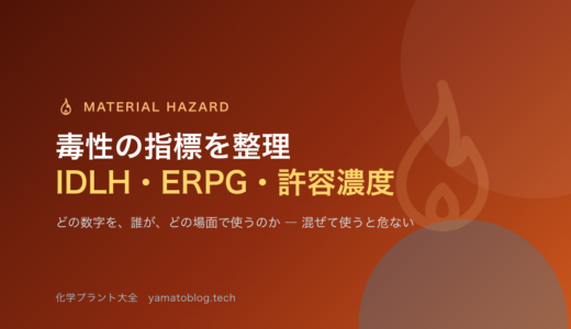 毒性の指標を整理｜LC50・IDLH・ERPG・許容濃度の使い分け