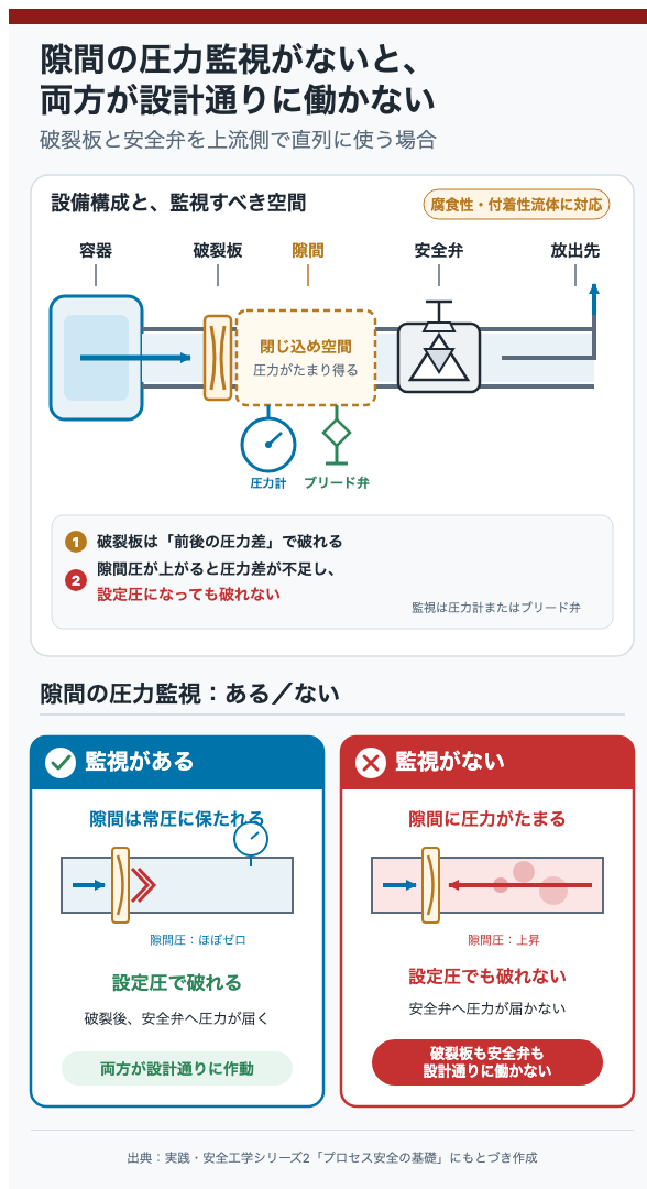 隙間の圧力監視がないと、両方が働かない