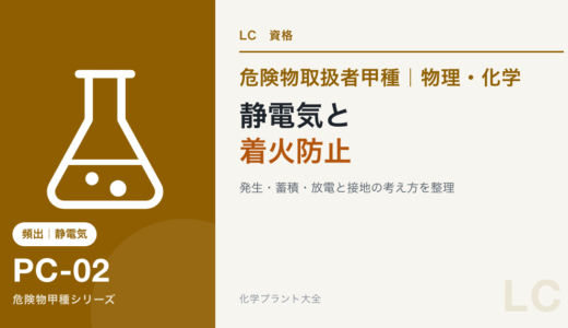 危険物取扱者甲種の静電気攻略｜発生・放電・着火防止を図解
