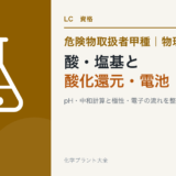 危険物取扱者甲種の酸・塩基、酸化還元、電池を解説する記事のアイキャッチ