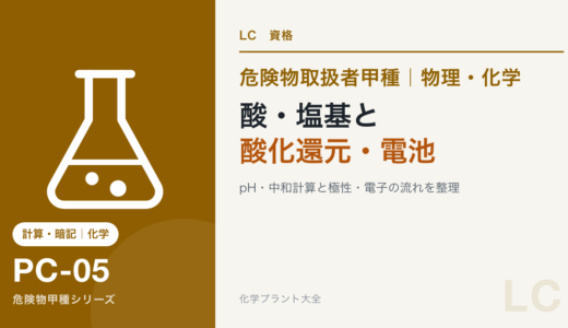 危険物取扱者甲種の酸・塩基と酸化還元・電池攻略｜計算と極性を整理