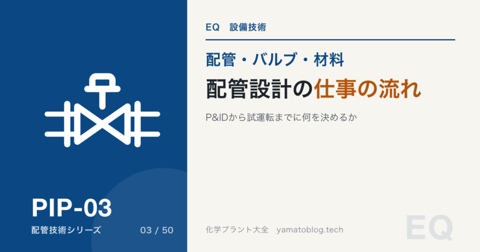 配管設計の仕事の流れ｜P&IDから試運転までに何を決めるか