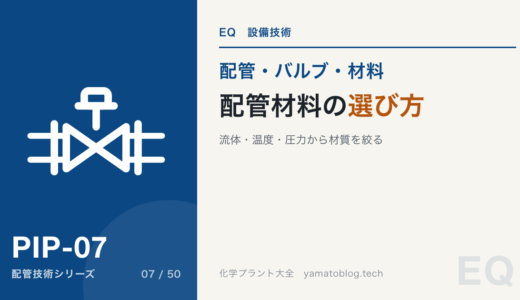 配管材料の選び方｜流体・温度・圧力から材質を絞る実務手順