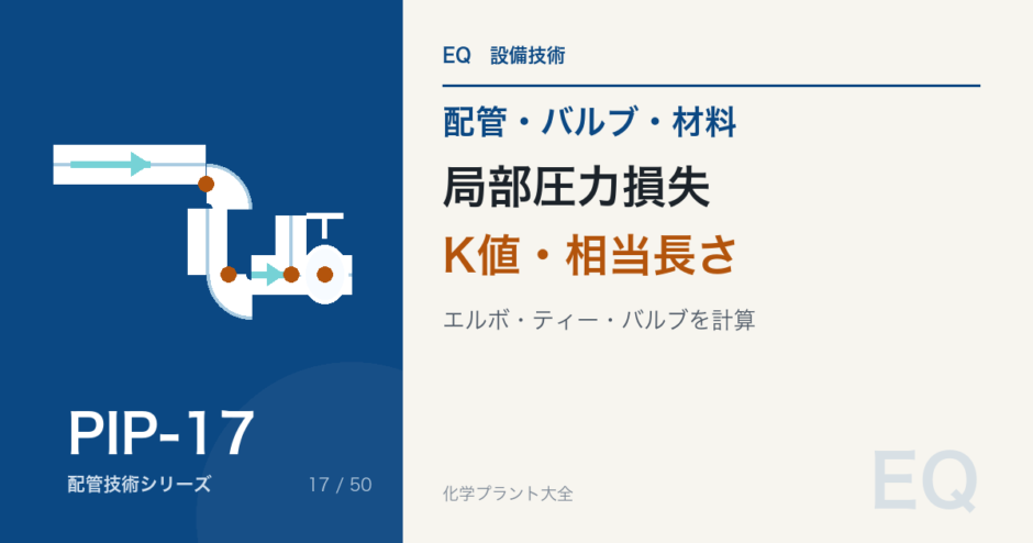 エルボ・ティー・バルブの圧力損失｜K値と相当長さの使い分け