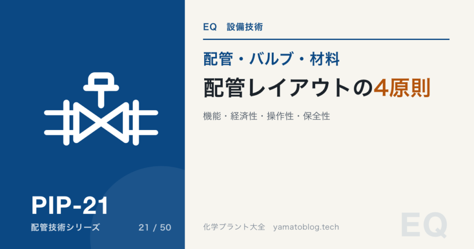 配管レイアウトの4原則｜機能・経済性・操作性・保全性