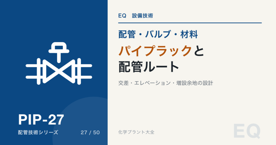 パイプラックと配管ルート｜交差・エレベーション・増設余地の設計