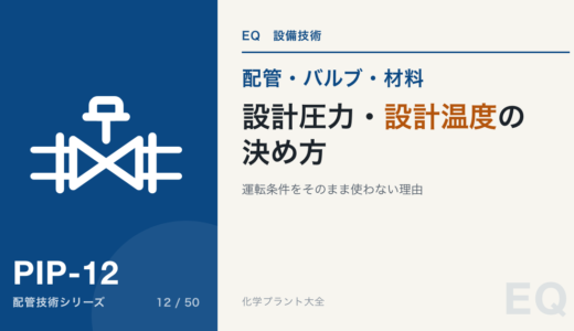 設計圧力・設計温度の決め方｜運転条件をそのまま使わない理由