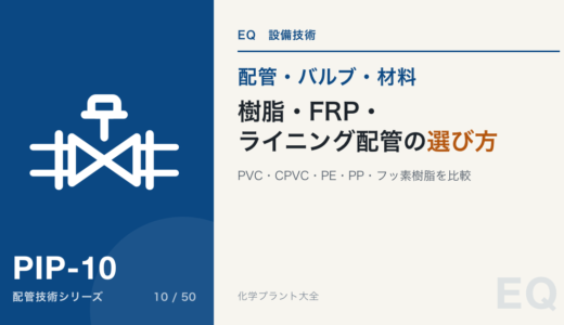 樹脂・FRP・ライニング配管の選び方｜PVC・CPVC・PE・PP・フッ素樹脂の違い