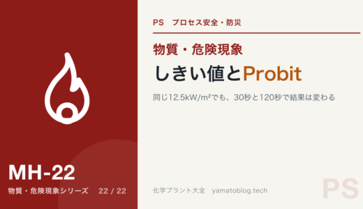 事故影響評価のしきい値とProbit｜同じ12.5kW/m²でも、30秒と120秒で結果は変わる