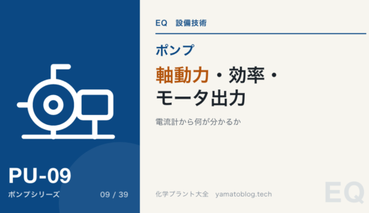 ポンプの軸動力・効率・モータ出力｜電流計から何が分かるか、密度が変わると過負荷になる理由