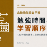 危険物取扱者甲種の勉強時間と学習順序を解説する記事のアイキャッチ