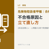危険物取扱者甲種の不合格原因と再受験へ向けた立て直し方を解説する記事のアイキャッチ