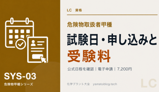 危険物取扱者甲種の申し込み方法｜試験日・受験料・会場の確認手順