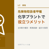 危険物取扱者甲種が化学プラントの実務で役立つ場面を解説する記事のアイキャッチ