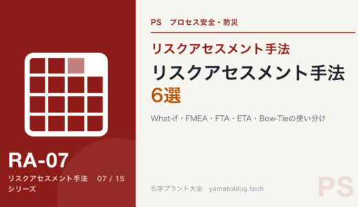 【まとめ記事】HAZOPだけじゃない！現場で役立つリスクアセスメント手法6選（What-if/FMEA/FTA/Bow-Tie他）の使い分け