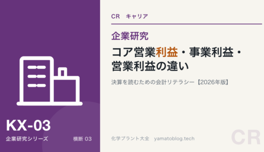 コア営業利益・事業利益・営業利益はどう違うか｜化学メーカー29社の決算を読むための会計リテラシー