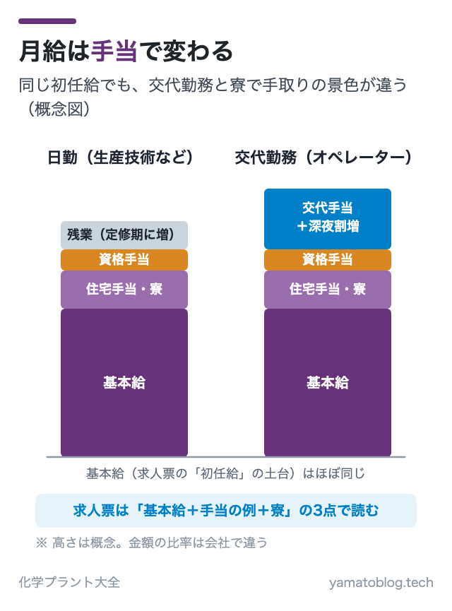 月給は手当で変わる