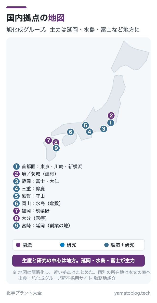 国内拠点の地図