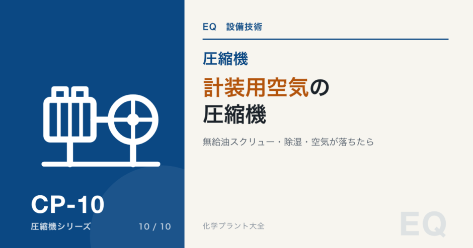 計装用空気とプラント空気の圧縮機のアイキャッチ