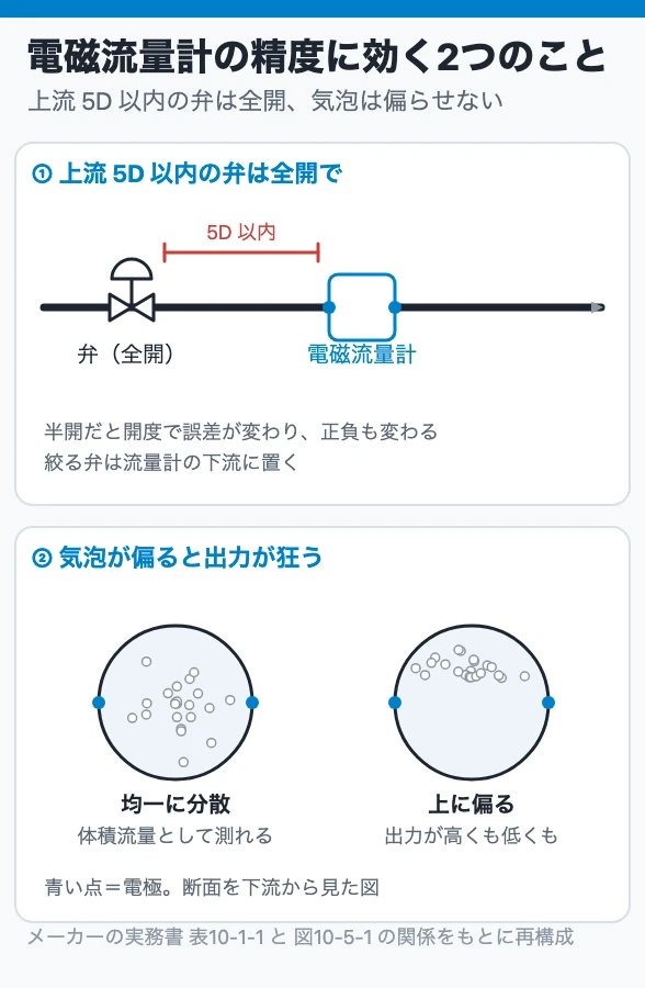 電磁流量計の精度に効く2つのこと